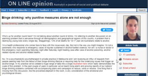 Article on binge drinking