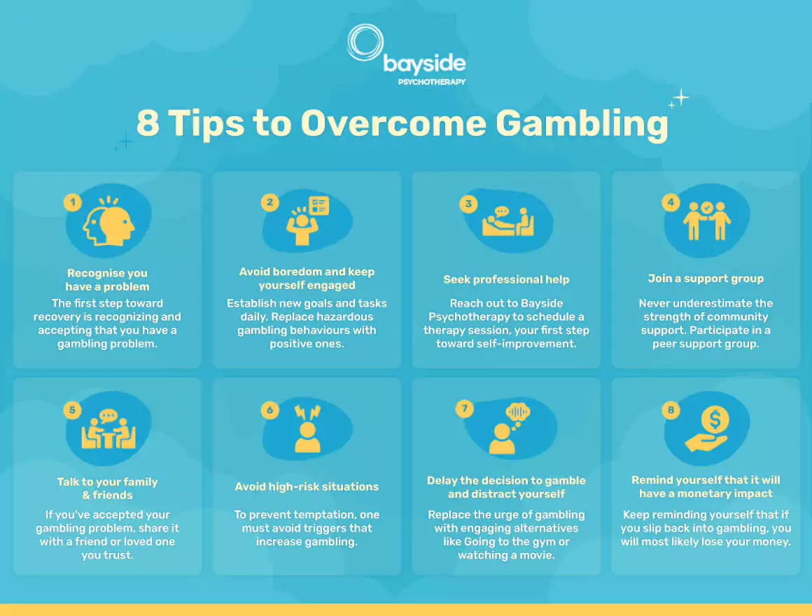 8 Tips To Overcome Gambling Infographic