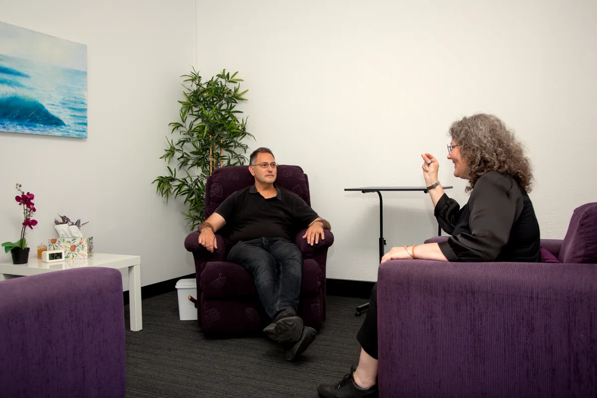 A counselling session in one of the Bayside Psychotherapy rooms in Highett
