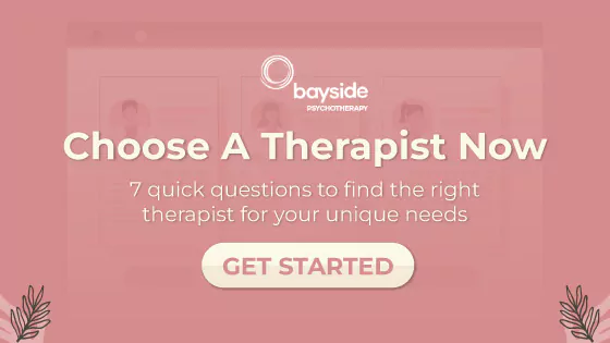 a call to action image having text to choose a therapist